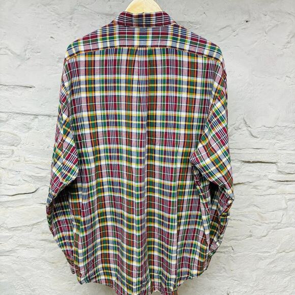 Polo Ralph Lauren Shirt Madras Plaid Lightweight Preppy Classic Vintage 80s 90s - Picture 8 of 8